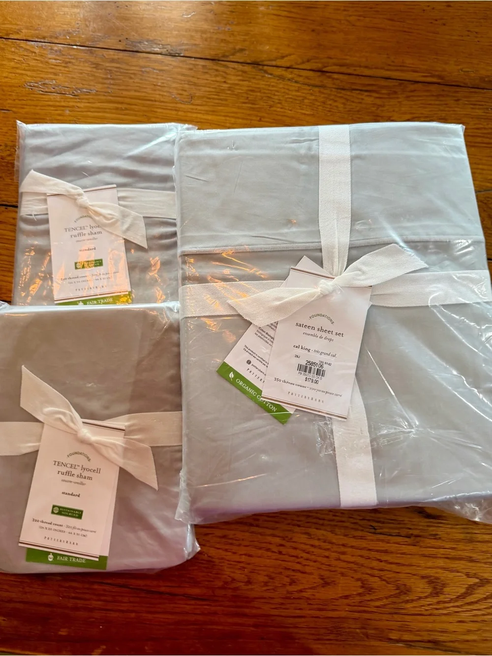 Pottery Barn Light Gray Sateen Sheet Set